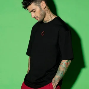 Bewakoof® Men's Black Warriors Graphic Printed Oversized T-shirt